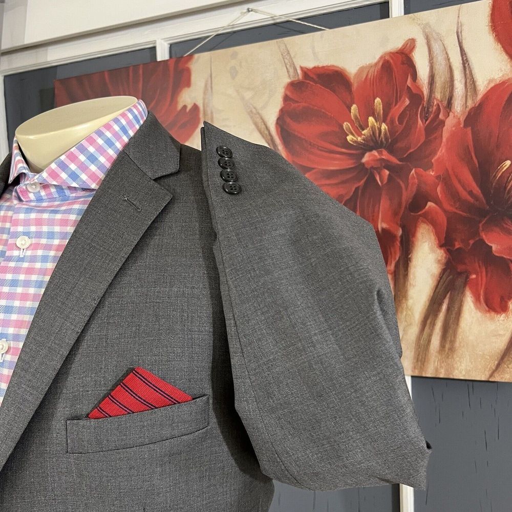 Calvin Klein Blazer Mens 👉Actual Size 44R👈‎ Wool Sport Jacket - Picture 4 of 13